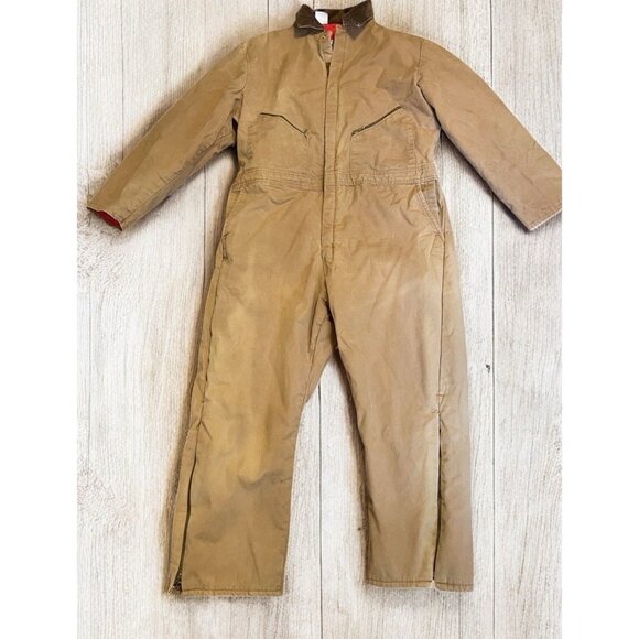 WALLS BLIZZARD PRUF INSULATED COVERALLS TAN Made In USA Large READ - Picture 2 of 16